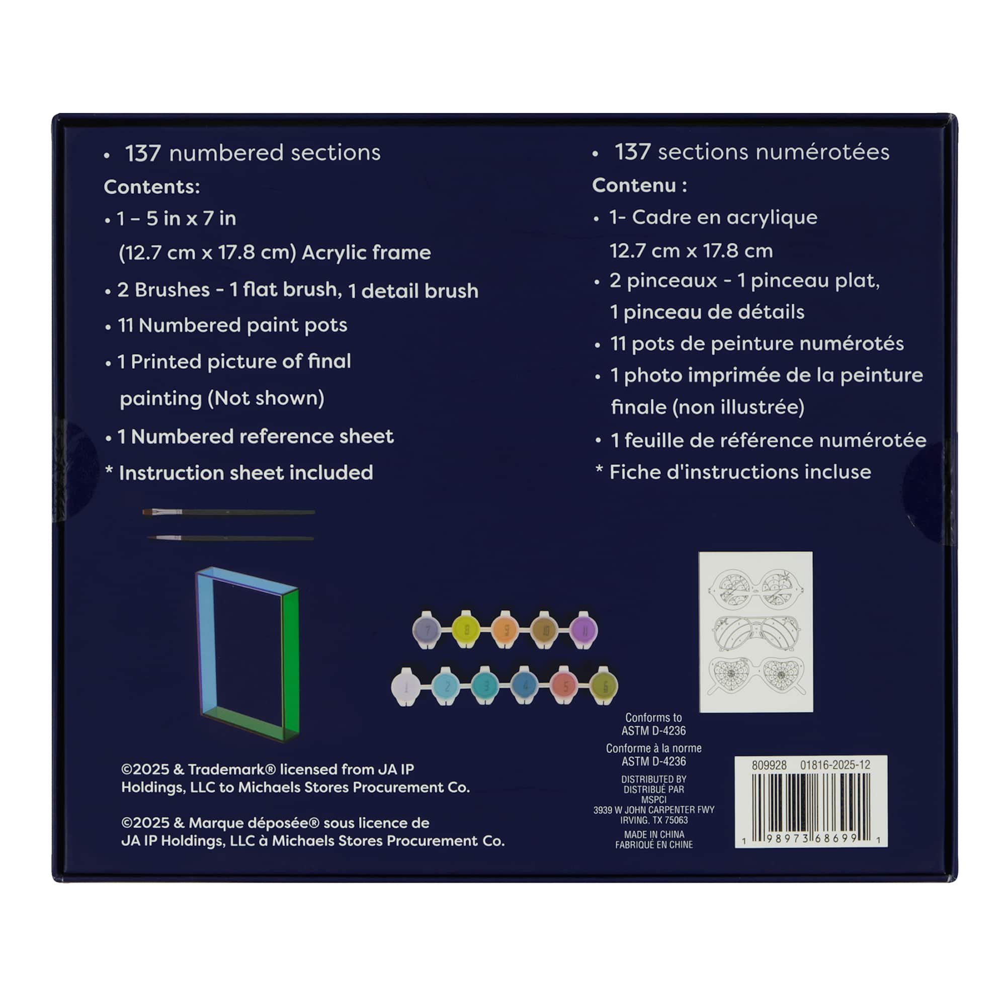 Jonathan Adler x Michaels 5" x 7" Glasses Paint-By-Number Acrylic Surface Kit